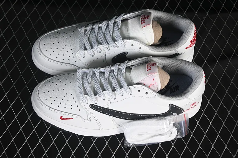 All categories Air Jordan Jordan series basketball shoes Air Jordan 1 Low High-end customized low-top sneakers Travis Scott x Fragment Design x Air Jordan 1 Low OG SP AJ1 Joe 1 Gucci joint white and black crackle hook low-top cultural casual sneakers DZ5899-029